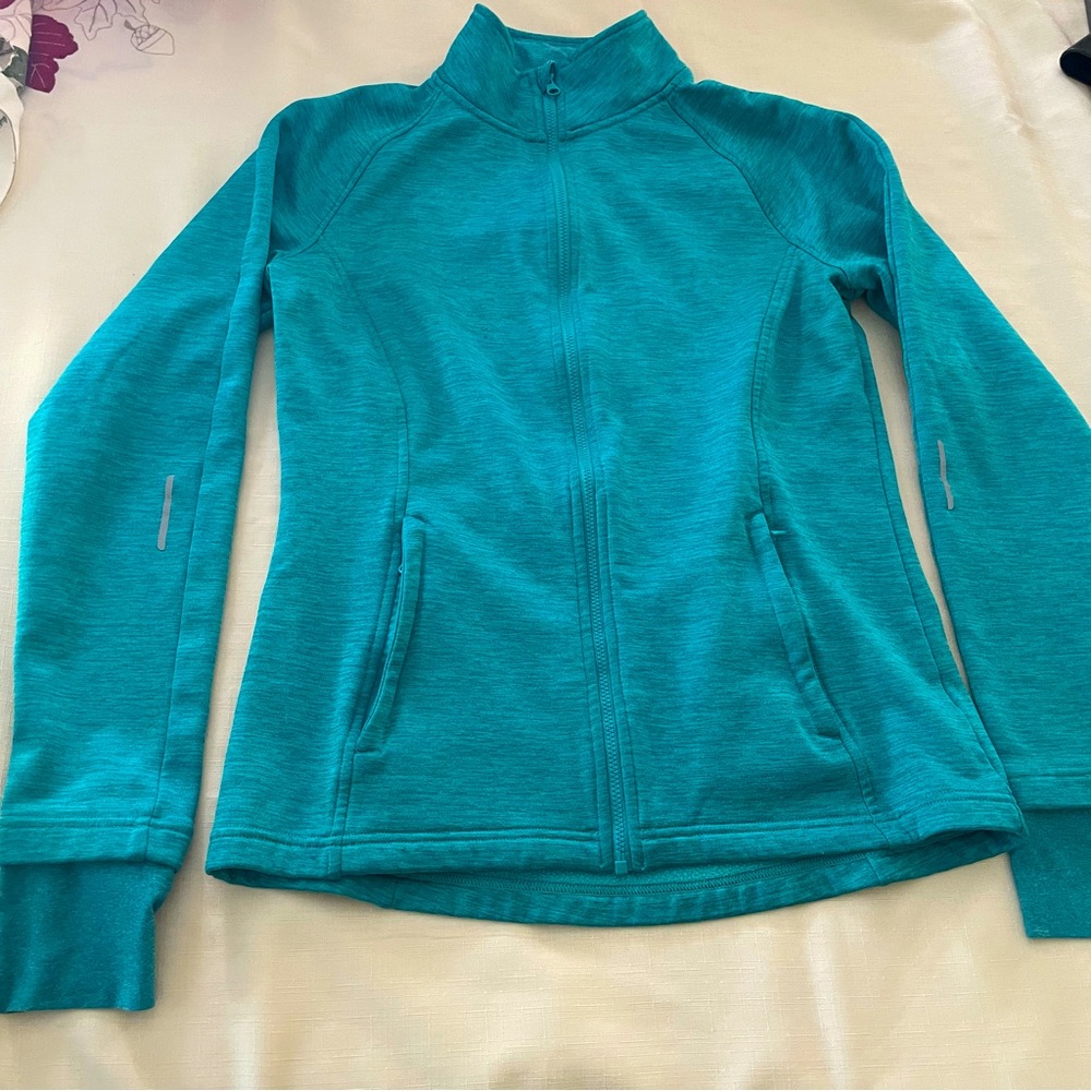 Mondetta Small light turquoise Zip Up Fleece lined jacket.